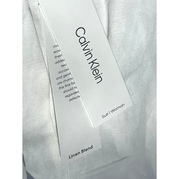 Calvin Klein Linen Tapered Ankle Dress Pants | Women Plus 24W, White NEW $109 - Picture 10 of 15